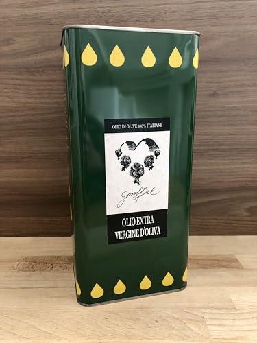 Olio Extravergine di Oliva (Nuovo 2025) - Prodotto in Calabria - Grezzo, non Raffinato e non Filtrato - 100% ITALIANO Estratto a freddo - LATTA 5 Litri | Olio Evo di Qualità Superiore