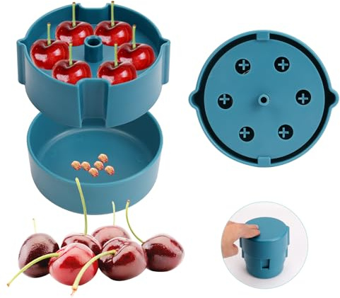 Cherry Pitter,Multi Quick Release Cherry Pitter Corer Tool,Cherry Corer Pit Remover Cherry remove up to 6 cherries at once
