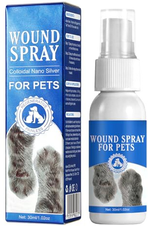Mnozreo Spray para Heridas para Mascotas,Spray para Heridas Perro,Spray Antiséptico para Perros Gatos Cuidado de Heridas,Cuidado de la Piel y Heridas para Mascotas,30ML,1PC