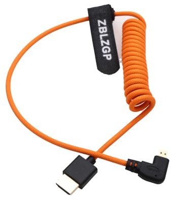 ZBLZGP Cavo micro HDMI a spirale, 50 cm, ad alta velocità, 4K a 60 Hz, HDMI 2.0, intrecciato e placcato oro, per Fire TV, PS4, Xbox, monitor, PC, HDR