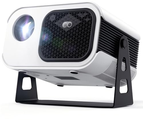 Proyector KSAN AXIS Pro Flex 4K, con soporte giratorio de 270°, WiFi y Bluetooth, enfoque eléctrico automático, proyector de películas 600ANSI compatible con iOS/Android/TV Stick