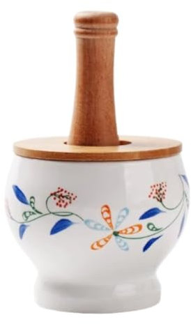 Mortaio con Pestello Manuale Set di Pestello in Ceramica for Aglio, Pestello for Aglio Tradizionale, Spesso for Uso Domestico Macinino per Spezie da Cucina