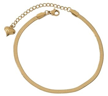 Homxi strand fotkedjor guld för kvinnor, damer fotkedja rostfritt stål ormkedja – 20 cm + 5,5 cm förlängningskedja