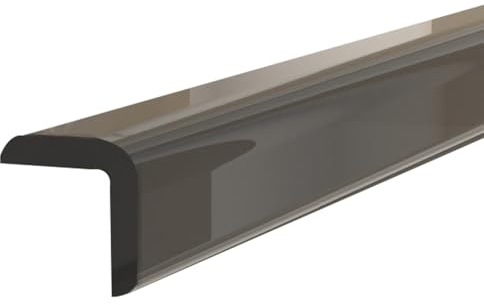 Treppenkantenprofil, Selbstklebendes Treppenstufen Matten, PVC-Kantenschutz, Kantenschutzpolster für Treppenstufen und Möbelkanten(Black,1 * 1 * 200cm)