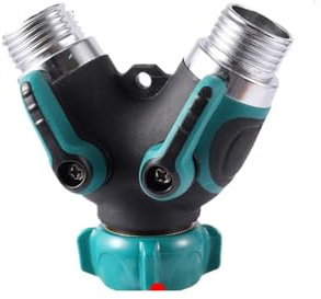 VDFNGFD Compatible con divisor de manguera riego jardín, válvula derivación agua 1 vía y 2 pulgadas, adaptador grifo distribuidor rosca estándar americano 3/4(2 way)