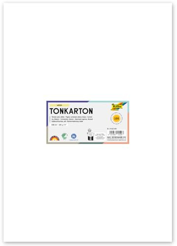 Sparpack Bastelkarton/Tonkarton 180g/m², 100 Blatt Großformat (Weiß, DIN A3)