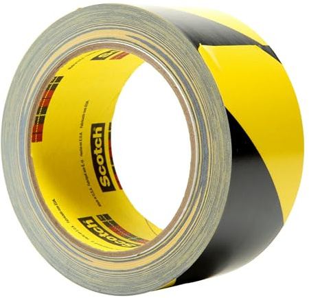 3M Nastro per Strisce di Sicurezza 5702, 50 mm X 33 m, 0.14 mm, 24 Pezzi, Nero/Giallo