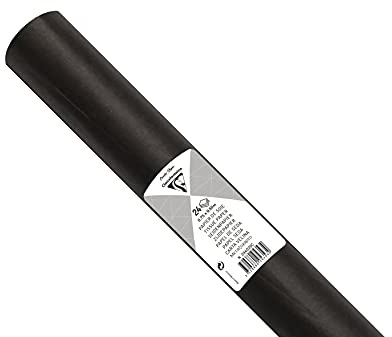 Clairefontaine 394029C silkespapper (förpackning med 24 ark, 50 x 75 cm, 18 g/kvm, perfekt för dekoration och pysselprojekt) 1 pack, svart