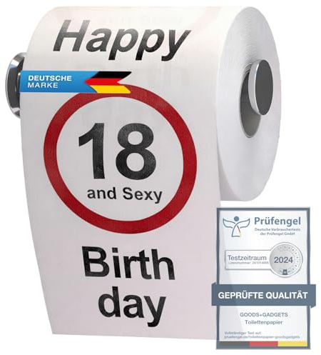 GOODS+GADGETS® Lustiges Klopapier 18. Geburtstag 200 Blatt Witzige Deko