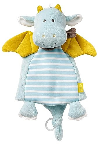 Fehn Schmusetuch Baby Spielzeug Drache – Schnuffeltuch für Neugeborene - Kuscheltier mit Schnuller Befestigung - Einschlafhilfe Handpuppe - Kuschel Schlaftier für Babys und Kleinkinder ab 0+ Monaten