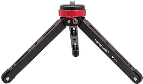 Koolehaoda Mini Stativ Tischstativ CNC Aluminium MT-01 Small Tripod mit 1/4 und 3/8 Schraubhalterung,Max.30 kg Belastung für DSLR Kameras,Smartphone, Gimbal,Einbeinstative und Kugelköpfe