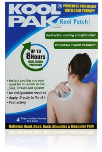 Koolpak Adhesive Dual Action Cold Therapy Kool Patches - Pack of 4