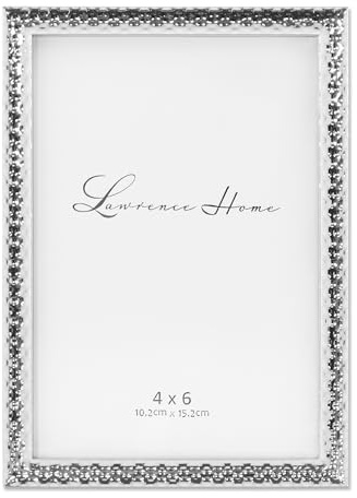 Lawrence Frames Metal Picture Frame with Hammer Effect, 4x6, Silver