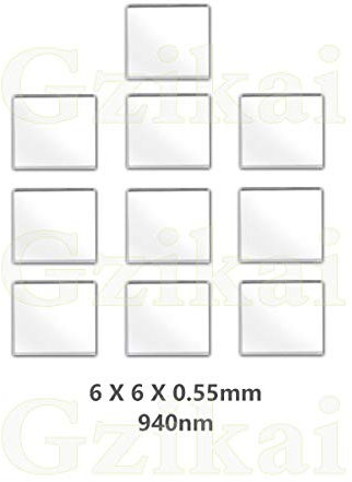 ikai FWHM NBF940 IR-Infrarot-Bandpassfilter, 6 mm x 6 mm x 0,55 mm, 940 nm, für Kameralinse und Gesichtserkennung
