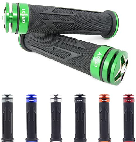 Area1 Empuñaduras Universales para Manillar de Motocicleta, 22+24mm, Punos para Scooter Agarraderas Moto 7/8, Antideslizantes, Laser Verde, Compatible con KSR Aprila