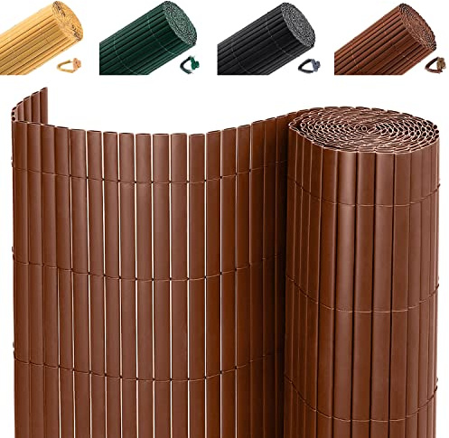 INMOZATA PVC Garden Screening 2m High Privacy Fence Screening Privacy Protective Screens for Garden, Backyard, Balcony, Terrace (Brown,2x3m)