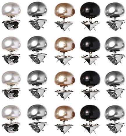 Amosfun 20pcs Brosche Knöpfe Perle Hemd Knöpfe Cover Up Knopf Pin klein Prevent versehentliche Exposition Knöpfe für Kleidung Kleid Supplies Farbe 1