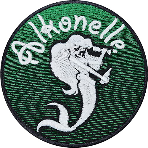 Aufbügler ALKONELLE Meerjungfrau Patch zum annähen | Arielle mit Flasche Aufnäher Junggesellenabschied JGA Hochzeit Team Braut Prinzessinnen Alkohol Geschenk Frauen Bügelbild 80x80mm