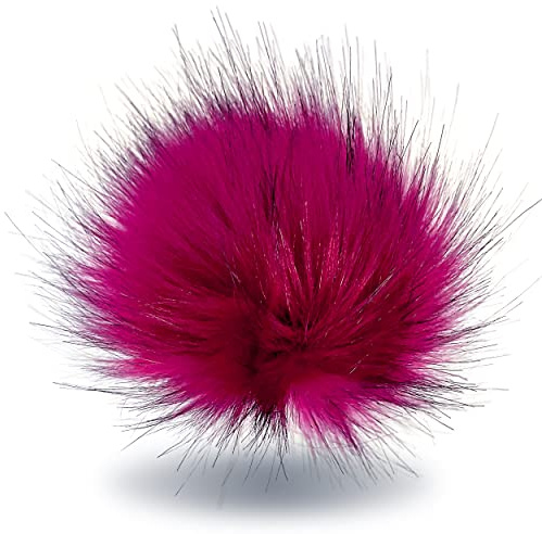 Wohnkult 10-12cm Kunstfell Bommel Pelzbommel Fellbommel Pompon Mützen Anhänger| 16 (Pink & Schwarz)