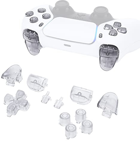 eXtremeRate Ersättning D-pad R1 L1 R2 L2 Triggers Delningsalternativ Ansiktsknappar för ps5 Controller BDM 010/020, Anpassade Full Set Knappar Reparationsset - Klar