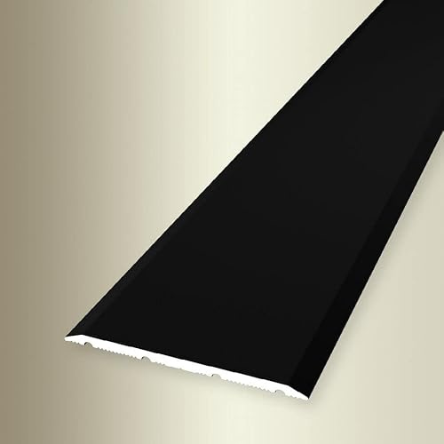 PROVISTON | Übergangsprofil | Breite: 40 mm | Höhe: 0-99 mm | Länge: 1000 mm | Aluminium Pulverbeschichtet | Glatt | Schwarz | Selbstklebend