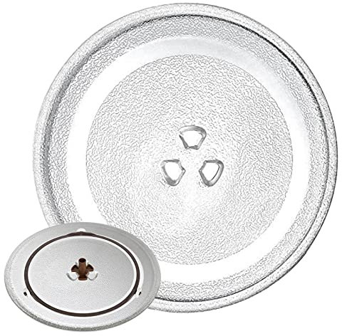 Ersatz Glasdrehteller Für Mikrowellen, Mikrowellenteller Mit 3 Fixers, 24.5cm 25.5cm 27cm 31.5cm Diameter Thickened Glasteller Drehteller, Glasteller Drehteller Für Diverse Mikrowellen ( Color : Clear