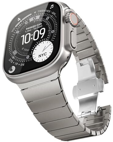 KADES Edelstahl armband kompatibel mit Apple Watch Armband 49mm 46mm 45mm 44mm 42mm(Series 3 2 1),Metallarmband Ersatzarmband für iWatch Ultra 3 2 1,SE 3 2 1,Sereis 11 10 9 8 7 6 5 4 3 2 1, Titan