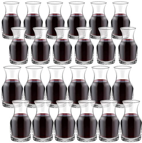 Einzelportionierung, Weinkaraffe, Glas, Mini-Karaffe, einzelne Weinkaraffe, kleine Karaffe für Wein, Dinner, Partys, Verkostungen, Bars, Restaurants, 184 ml, 24 Stück