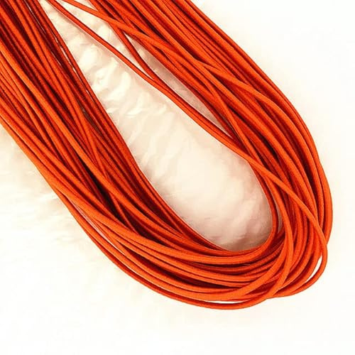 Vendaje elástico redondo de alta elasticidad naranja de 2mm cuerda elástica redonda banda de goma línea elástica accesorios de costura DIY 5-20 metros-naranja,2mm,10M