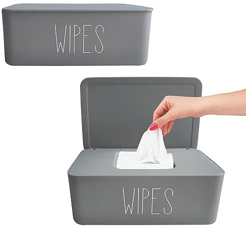 Moorfowl Spender für Baby-Feuchttücher für Badezimmer, 18,5 cm L x 12,2 cm B x 7 cm H, spülbarer Feuchttücher-Halter, Behälter, nachfüllbare Feuchttücher-Box, elegante, lustige Badezimmer-Dekoration