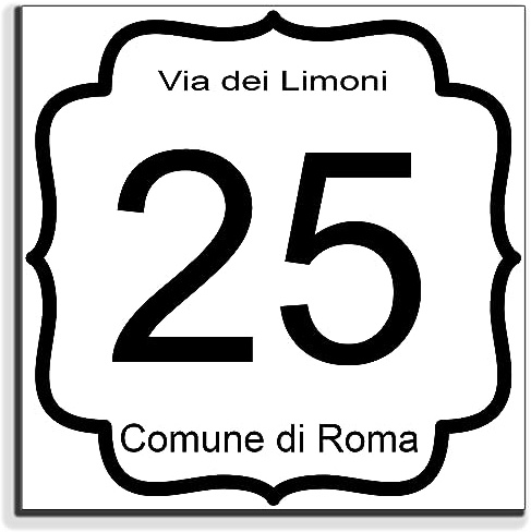 Stileitaliano targa numero civico personalizzata esterno ed interno in alluminio moderna numeri civici (Stile C)