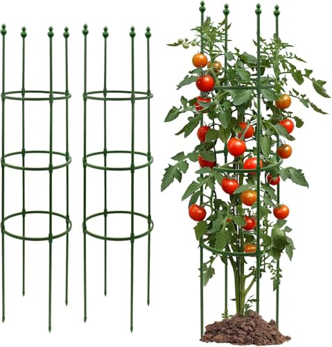 G-LEAF 3 Stück Garten Rankhilfe Tomatenkäfig Pflanzenstütze Obelisk Klettergerüst Spalier| Rankgitter Kletterhilfe| Kletterpflanzen,Tomaten,Rosen (140 cm)