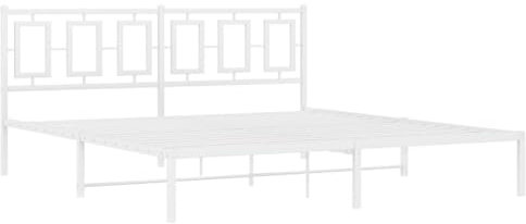 vidaXL Sängram med huvudgavel metall vit 180x200 cm, säng, metallsäng, metall sängram, sängar, metallsängar, metall sängramar, gästsäng, gästsängar
