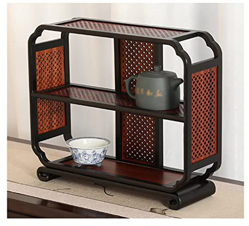WANSLO Plant Stand Indoor Simple Tea Set Bonsai Stand Decoration Teapot Teacup Decoration Display Stand Home Display Rack Plant Pot Saucers(B)