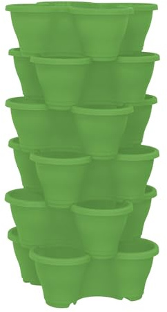 simpa 6PC Quad-Pot Stackable Indoor & Outdoor Planters - Sage