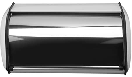 Grcfumo Panera Pulida con Espejo de Hierro, Contenedor de Almacenamiento de Pan pequeño en Forma de Tambor, Contenedor de Almacenamiento de Panadería para Galletas de Cocina para (White)