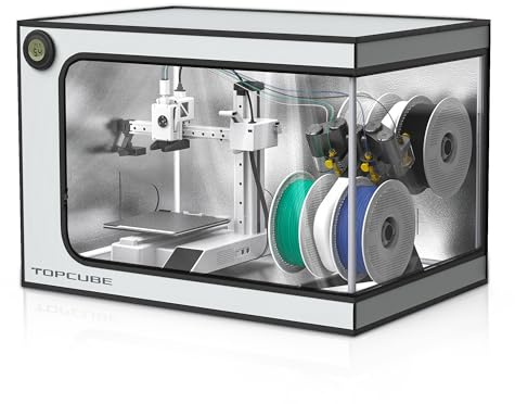 TOPCUBE Bambu Lab 3D-Drucker-Gehäuse für Bambu Lab A1 Mini Combo aus Edelstahl mit LED-Licht, feuerfest, staubdicht, Geräuschreduzierung, konstante Temperatur, 735 x 495 x 495 mm