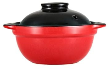 Cocotte Piatti for casseruola Piccola tazza for stufato Casseruola in ceramica Mini casseruola Pentola tradizionale con manico(Red)