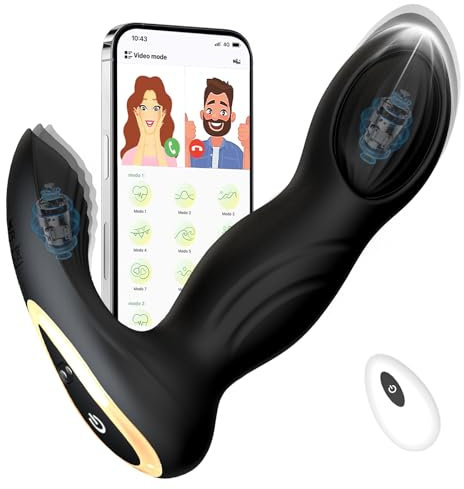 Consoladores.. para Hombre con Vibración Dilatador Anal Vibradorador Hombre Juguetes Eróticos para Pareja Sexuales Vibrador Mando Distancia Plug Anal Juguetes Sexuales Plug Anales,con Vibración(Black)