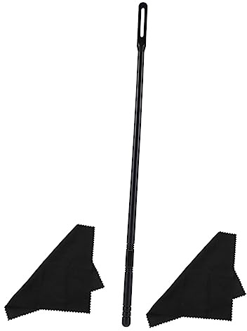Flötenreinigungsstab Satz mit Tuch, 1 Satz, Kunststoff, Schwarz | Piccolo und Flöte, Reinigungswerkzeug mit Tuch, Schützt vor Kratzern, zur Pflege