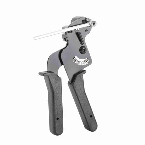 Metal Zip Cable Tool, Metal Zip Ties Stainless Steel Cable Tie Tool Automatic Tensioner Cutter, Stainless sel tie Gun with Wide Compatibility, Adjustable Tension for Repair Fences, Pipes, Chain Links