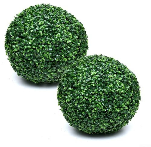 CNANRNANC Bola artificial de boj plantas topiarias de 28 cm decorativas para colgar esferas verdes interiores y exteriores adornos de jardín
