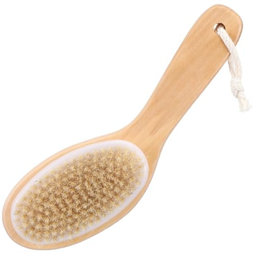 Sibba Trockenbürste Körperbürste zum Peeling Entfernen Rückenbürste mit Natürliche Borsten Peelingbürste Duschbürste Badebürste Massagebürste Spa Saunabürste Verbessern die Durchblutung Cellulite
