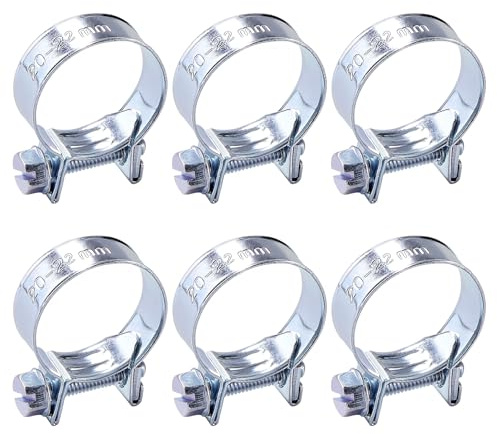 YYIGVMO 6 Pezzi 20-22 mm Mini Fascette Stringitubo, Fascette per Tubi di Iniezione di Carburante Zincate, Regolabile Fascette Stringitubo, per Tubo del Carburante, Tubo di Scarico