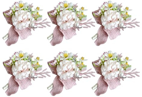 Elegantes Seiden-Boutonniere-Set, einzigartige Seiden-Ansteckblume mit Ansteckblume für Hochzeiten im westlichen Stil, Free Size