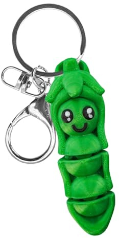 Xjdzineq Plasticyful Animated Pea Pods Keyring Sturdy Keychain Lightweight Bag Charm Car Accessory for Trendsetters Multi Purpose Keychain Accessory