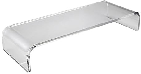FIXOSHEE Supporto Elevatore per Monitor Trasparente in Acrilico 40X20X10 CM Vano Portaoggetti Multifunzionale Rialzo da Scrivania per Computer e Laptop per Ufficio e Uso Domestico