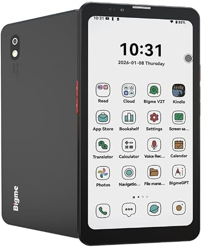 Bigme HiBreak Pro Color 6.13 ePaper E-Ink Phone with Fingerprint Unlock, NFC, 8GB+256GB, eBook Readers Android E Ink eReader Mobile Phone with Android 14, 5G Dual SIM, 300PPI, Long Battery Life Black
