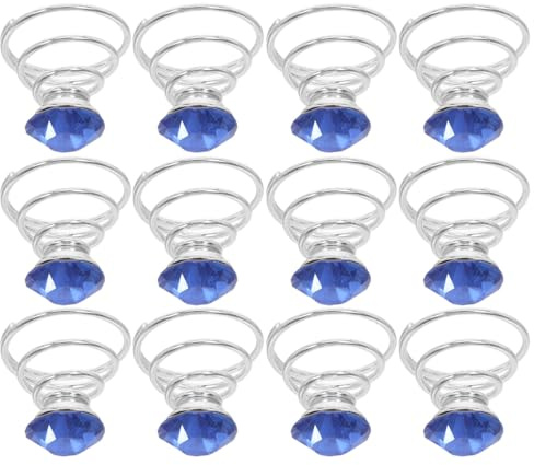 WESIEVYA 12pcs Blue Metal Spiral Hair Pins with Rhinestones, Decorative and Easy to Add to Hairstyle, for Wedding and Special Occasions, Elegant Hair Accessories for Ladies