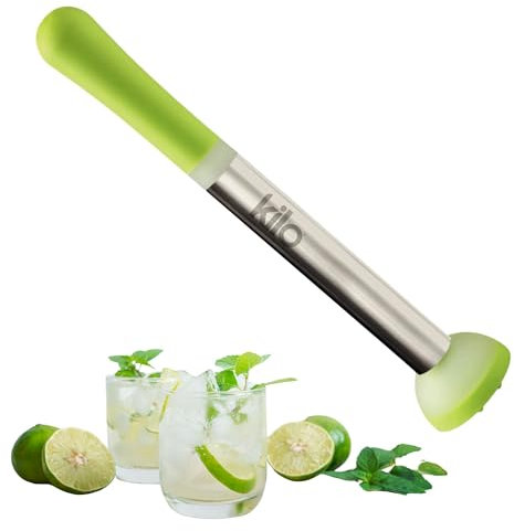 Kilo Bar Cocktail Muddler, Ice Crusher & Bar Muddler for Cocktail Making, Fruit & Spice Crushing, Muddling & Majito Making - Stainless Steel